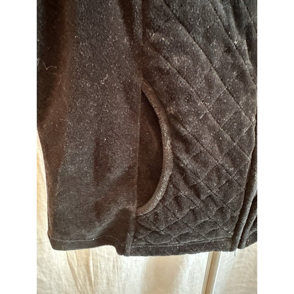 WHITE STAG‎ Women's Black Quilted Velour Vest Jacket Pockets Sz Small (4-6) - Picture 4 of 5